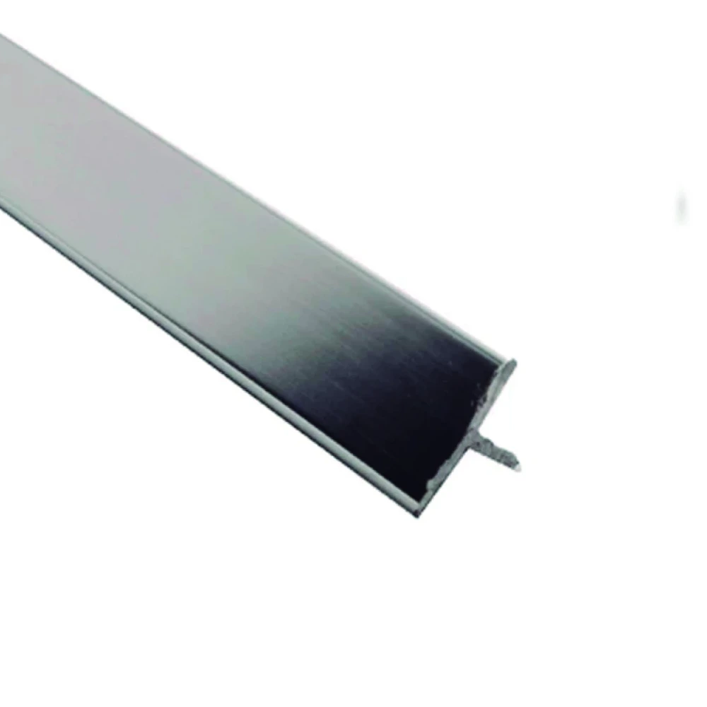 Perfil en T aluminio plata mate