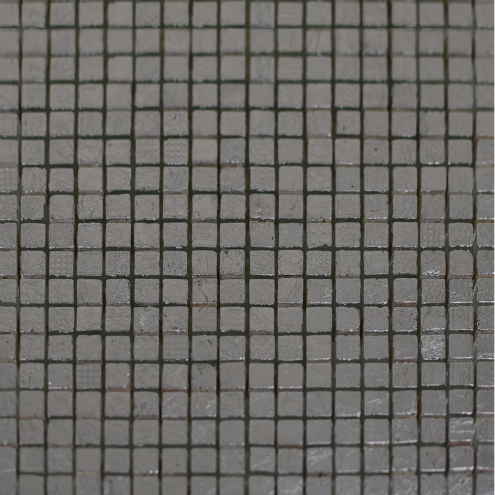 Mosaico vidrio gris plata
