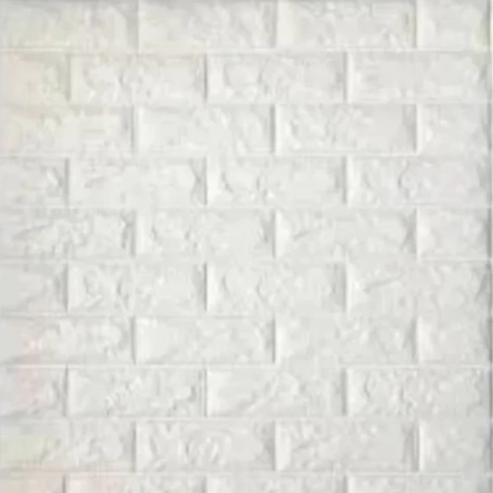 Revestimiento En Pvc Simil Ladrillo Auto Adhesivo Blanco