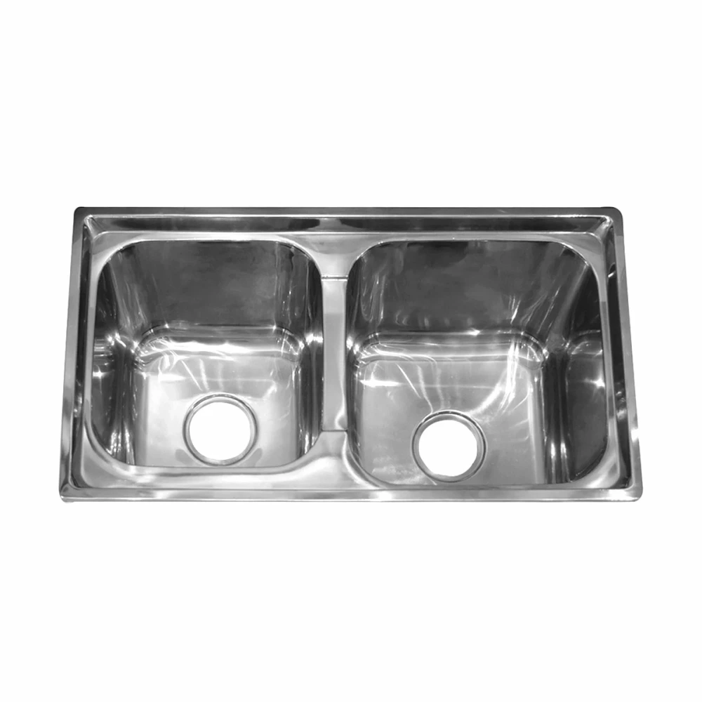 Pileta y medio ac. inox. pulido -73x39x20cm (sobreponer)