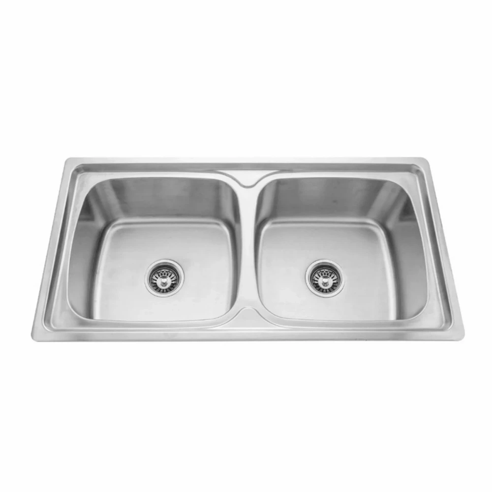 Pileta doble satin (sobreponer) -78x43x20cm