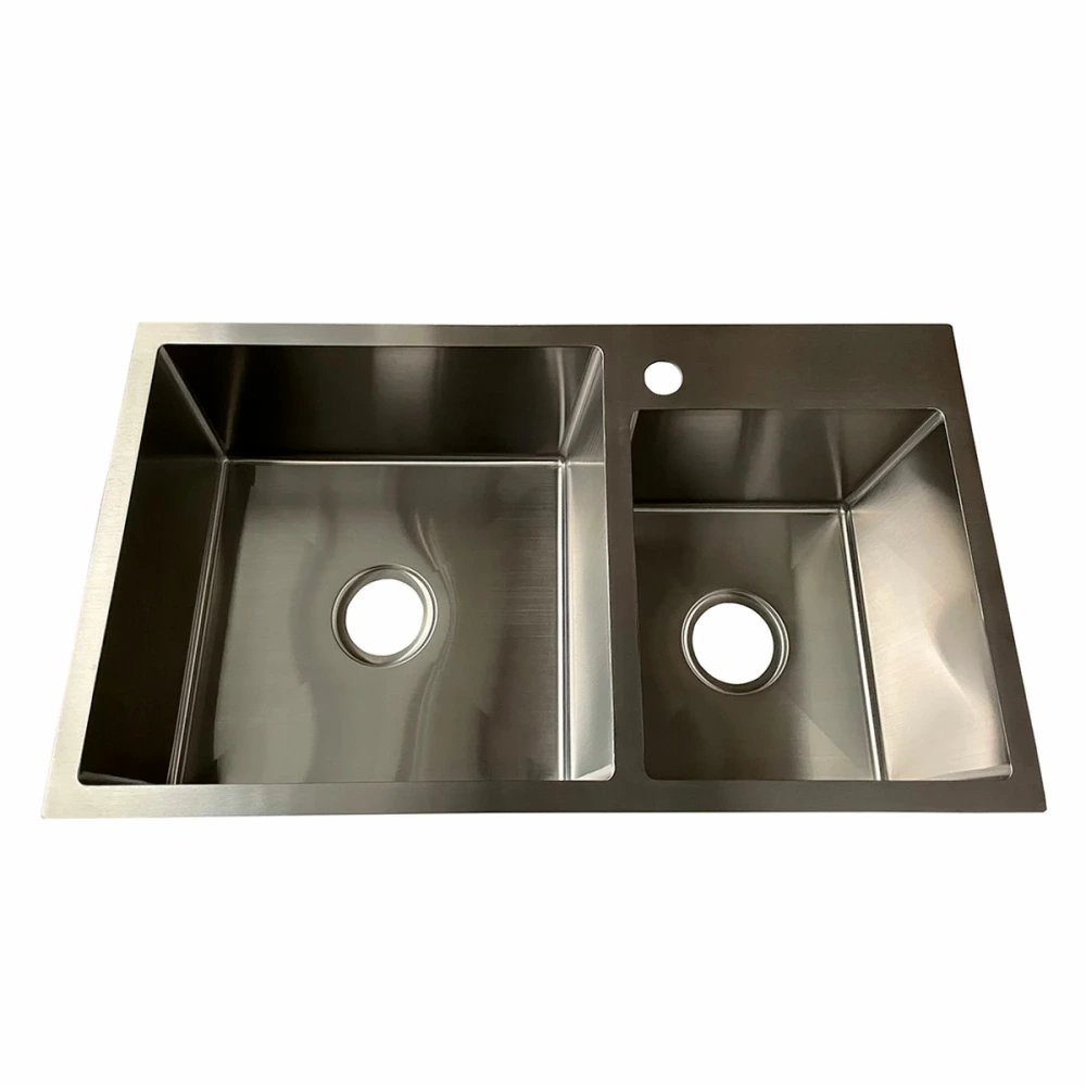 Pileta y media ac. inox. satin (embutir y sobreponer) -82x46x22cm