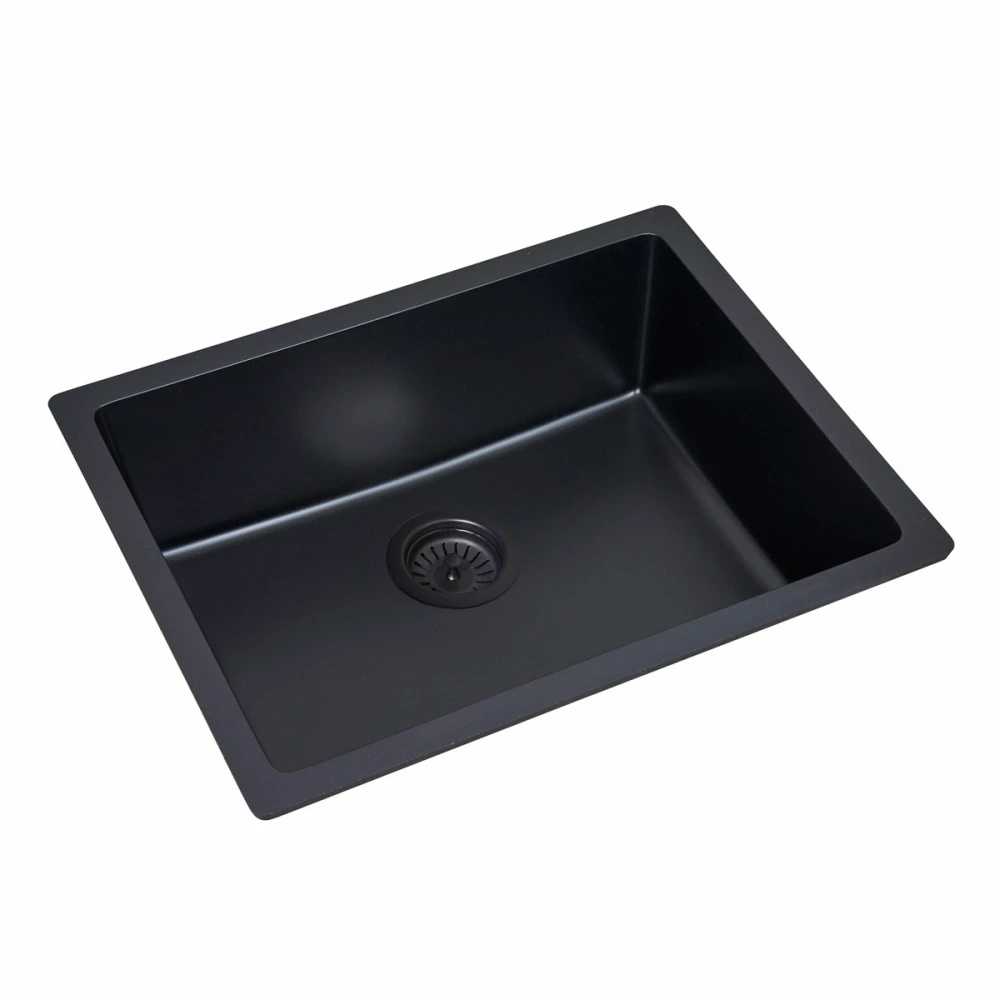 Pileta cuarzo rectangular negro mate -60x48x20cm