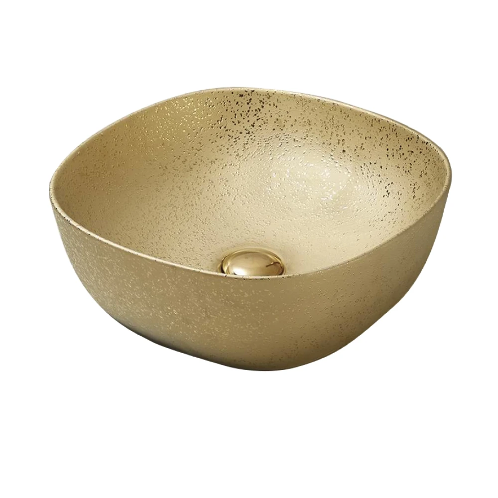 Bacha de apoyo ARALIA dorada -41x41x14.5cm