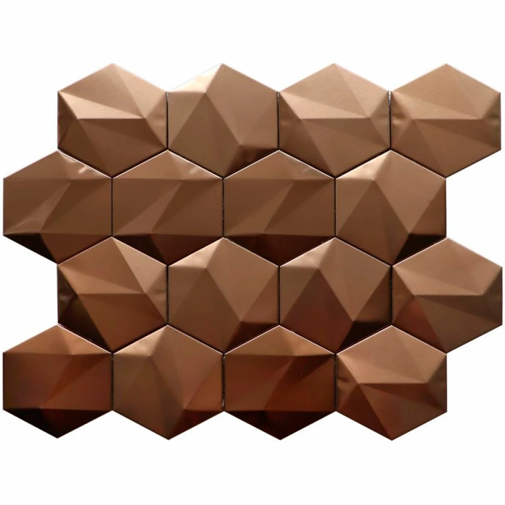 Mosaico en Acero Inox. Rose Gold