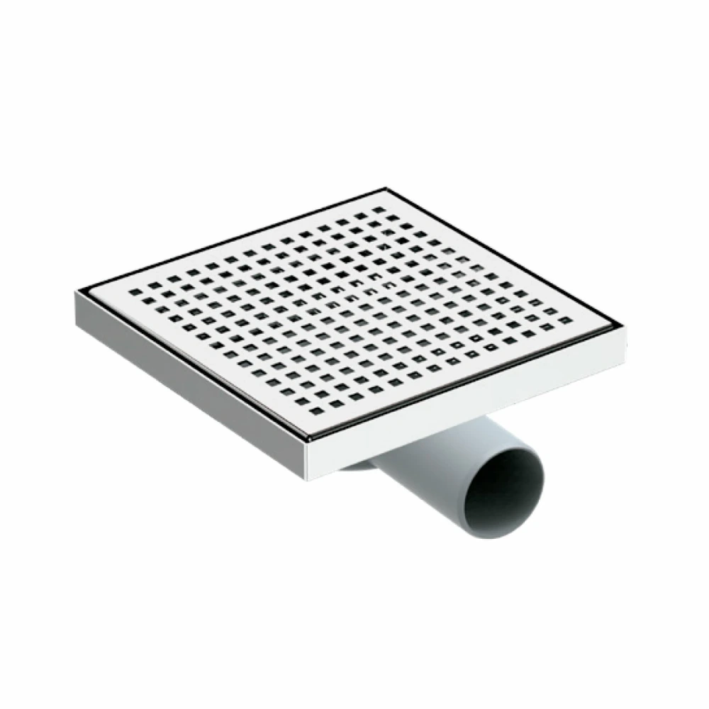 Desagüe Ac. Inox. 20×20 salida horizontal