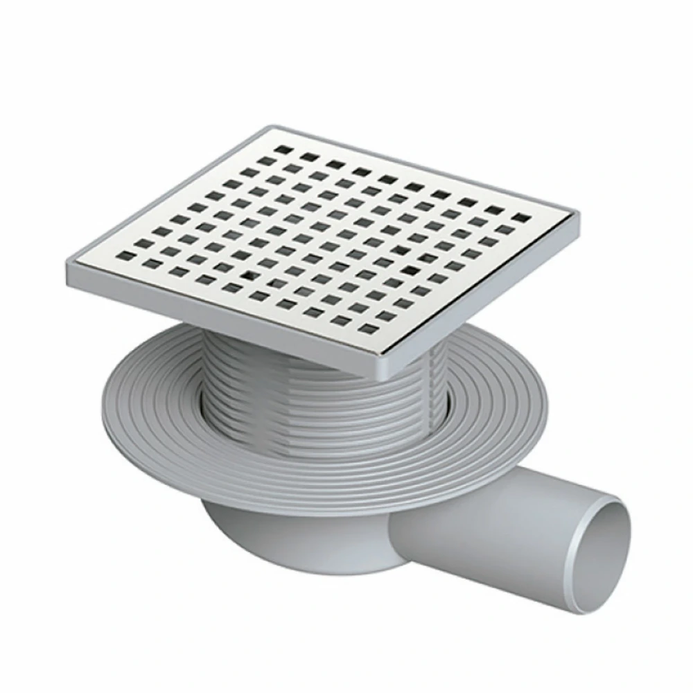 Desagüe Ac. Inox. 15×15 salida horizontal