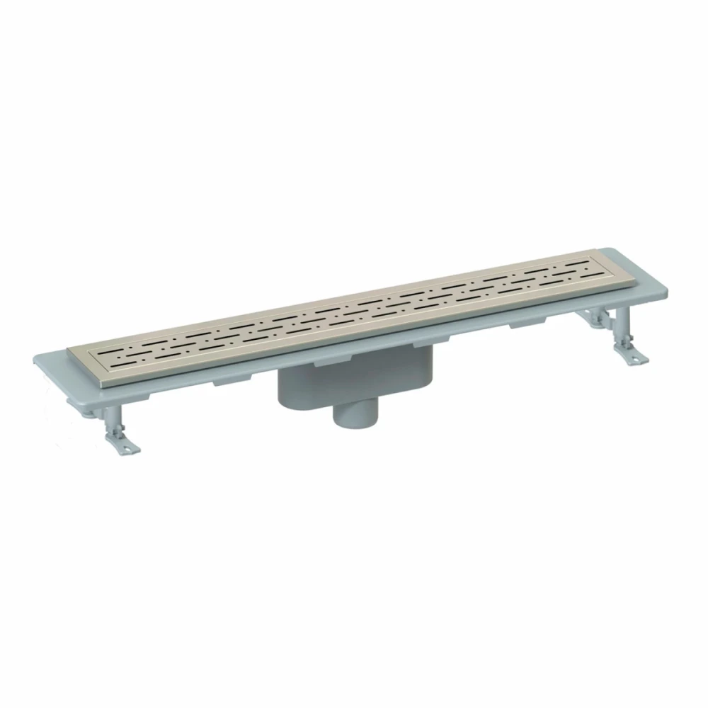 Rejilla lineal 60cm c/salida vertical Ac. Inox. Brillo