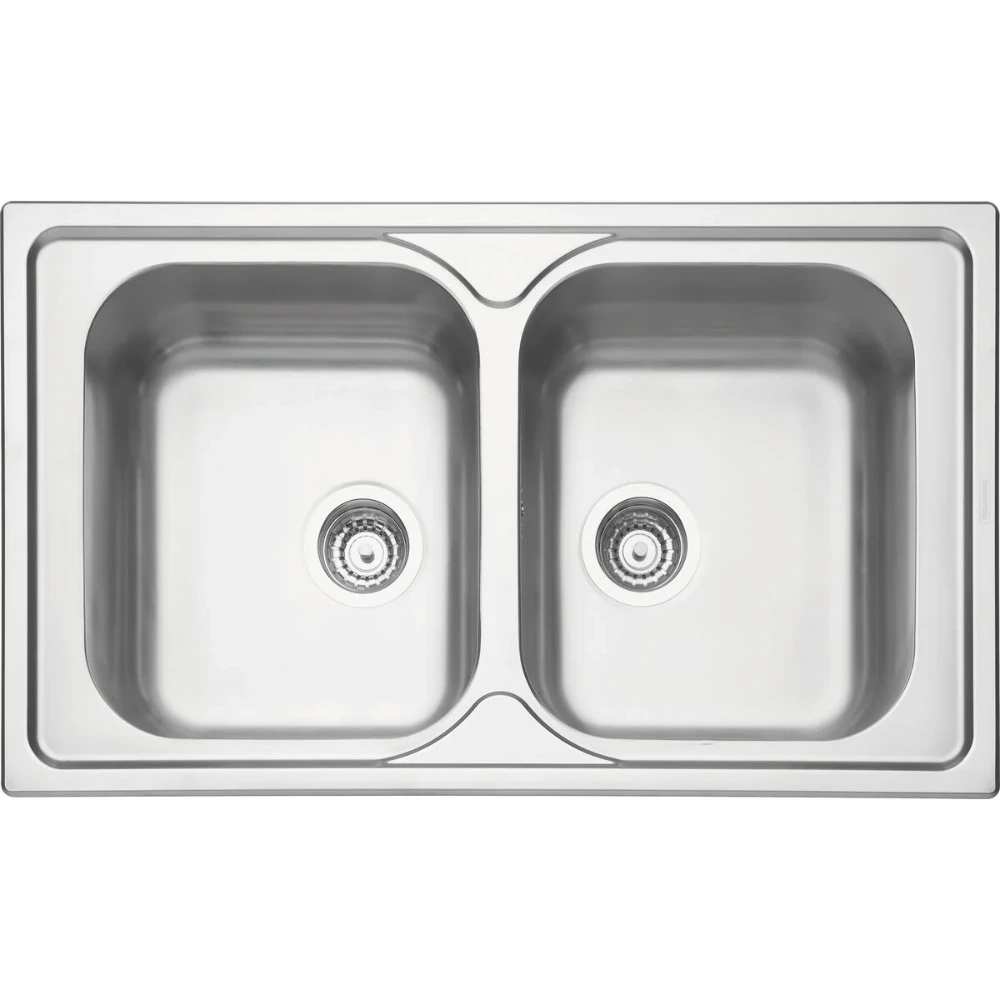 93903/123 Pileta Doble Tramontina c/ reb opaco 86 x 50 x 18cm