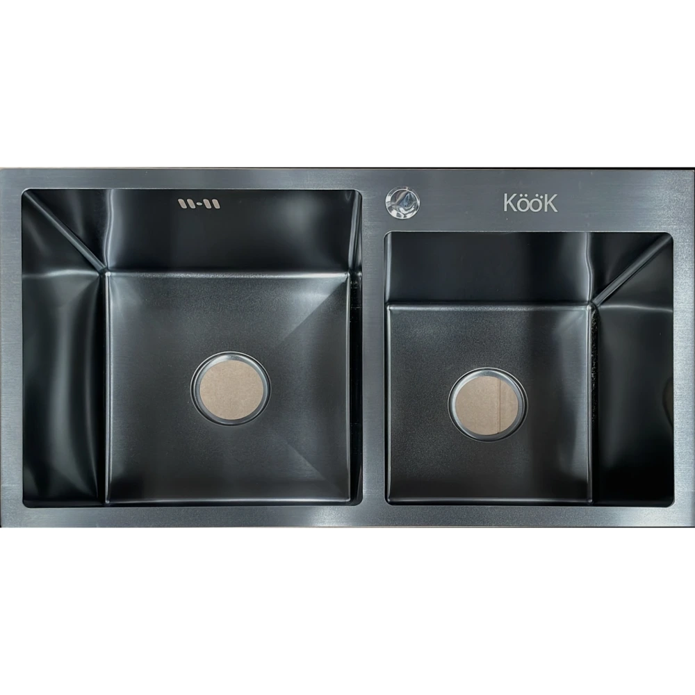 KOOK Pileta y Media Negra -78x43x22cm -7843SN SOBREPONER