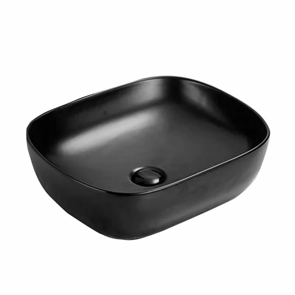 Bacha de apoyo rectangular negro mate -48.5×39.5×14.5cm