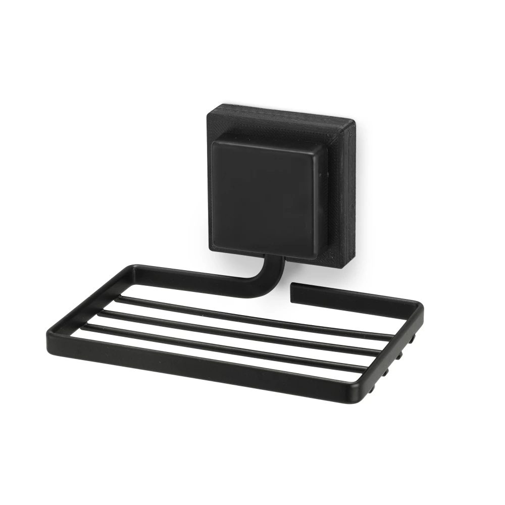 54991 -Jabonera reja negro -de pegar (3M)