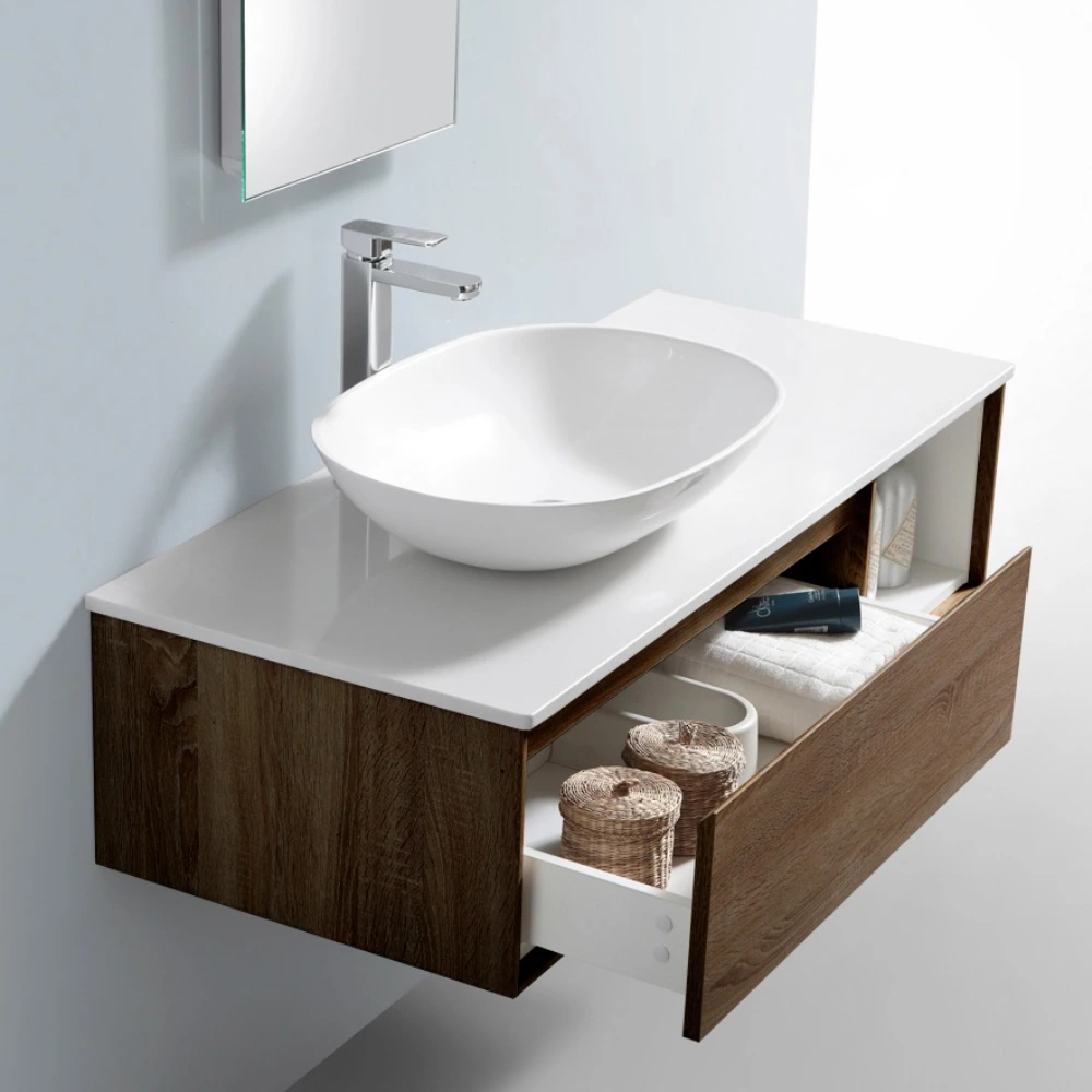 Mueble attractive c/mesada de Cuarzo Marron 120cm