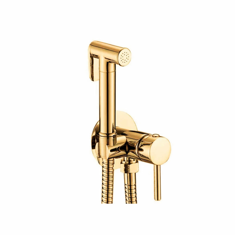 Griferia Ducha Higienica Embutir En Oro Brillo