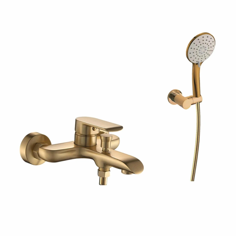 BAÑO / DUCHA MONOC. EXT 35MM ORO, SEMI MATE C/ TELEF. SOPORTE Y FLEXIBLE