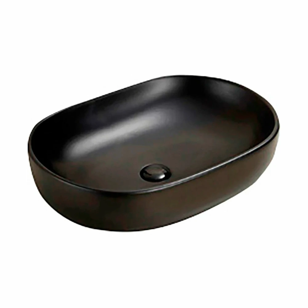 Bacha de apoyo OVAL IV negro mate -60x40x15cm