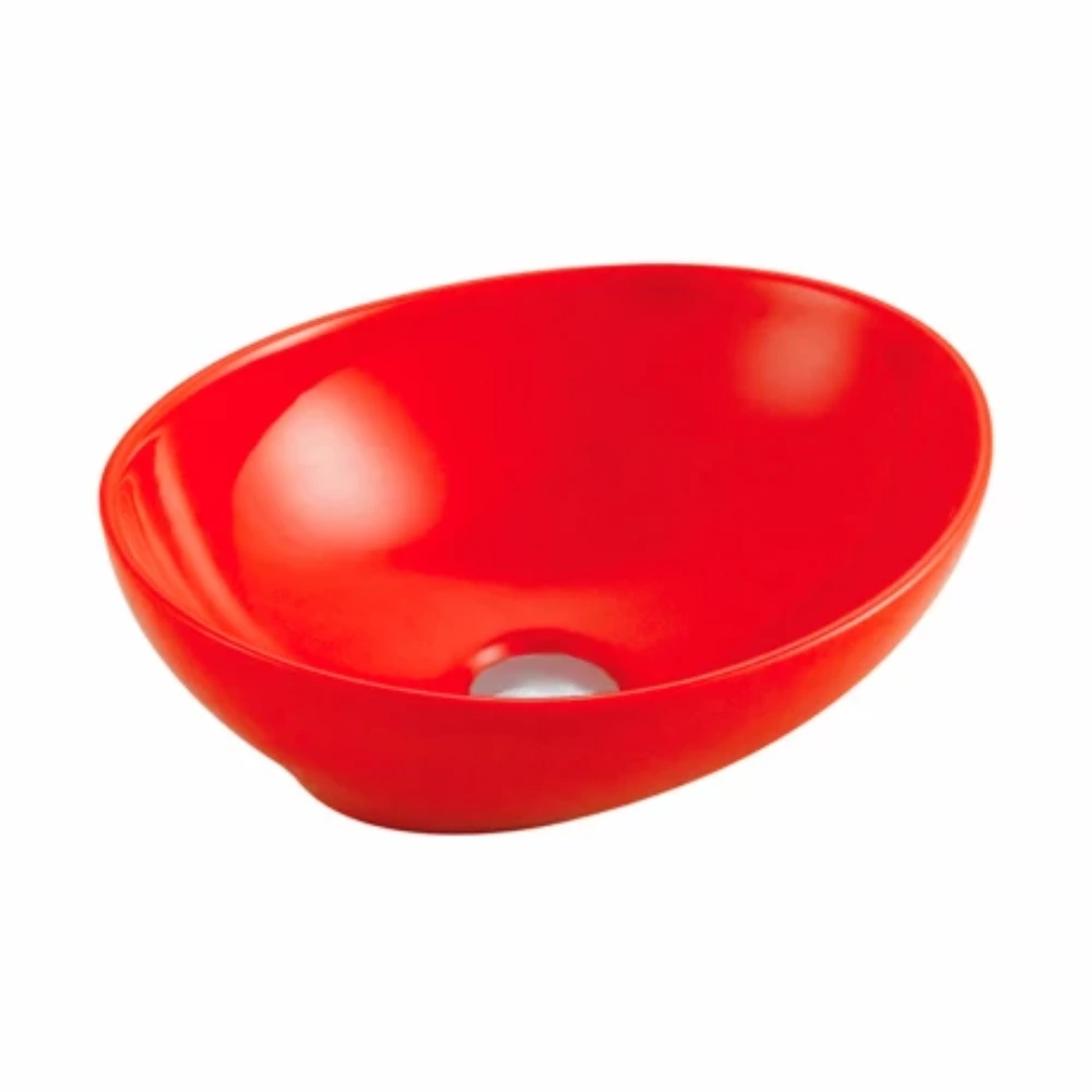Bacha de apoyo oval roja -41x33x14.5cm
