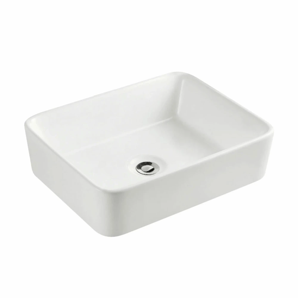 Bacha Rectangular De Loza Blanca Para Apoyar -48 x 37 x 13cm