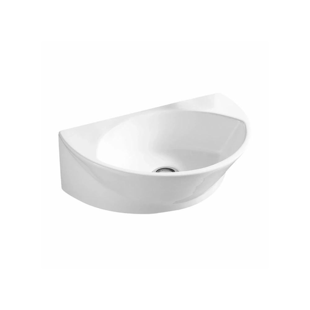 Bacha lavatorio de apoyar aqualia 40.5×27.5×14 semicircular blanca de loza