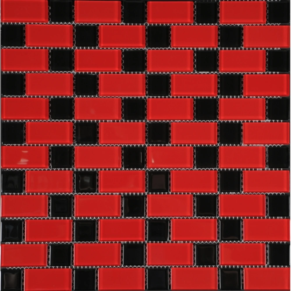 Mosaico vidrio negro/rojo -RG4093