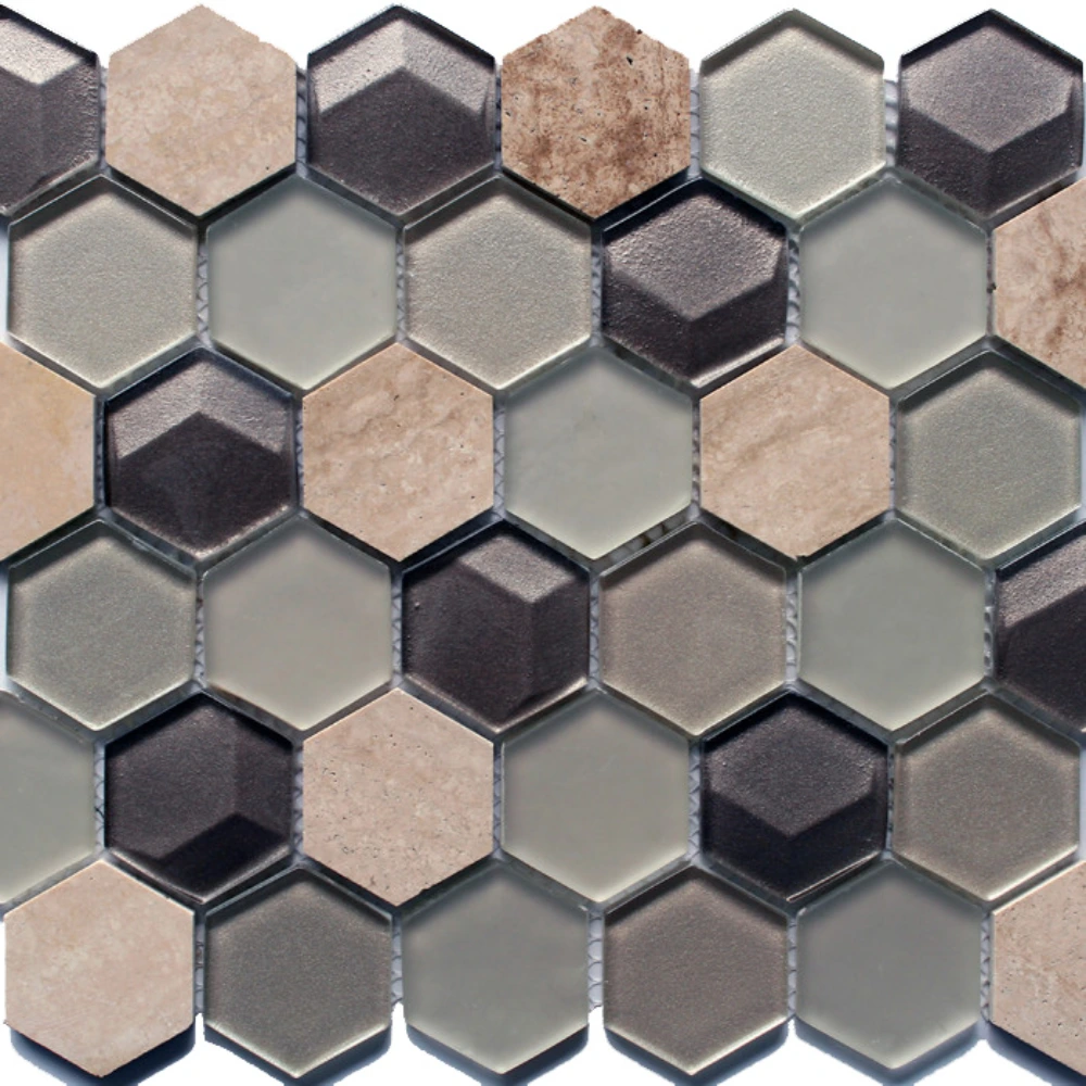 Mosaico vidrio hexa marron -RG-X6103