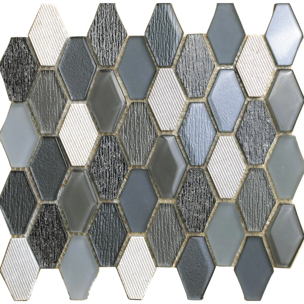 Mosaico vidrio hexa gris -RG-G8605