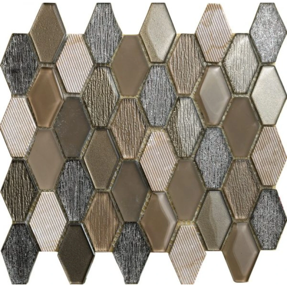 Mosaico vidrio hexa marron -RG-G8604