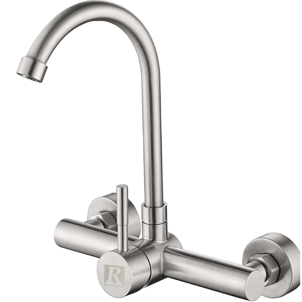 51897 -Monoc. Pared INOX Satinada Pico Curvo