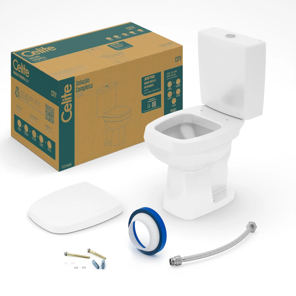 Kit Inodoro c/mochila y Tapa CITY Blanco