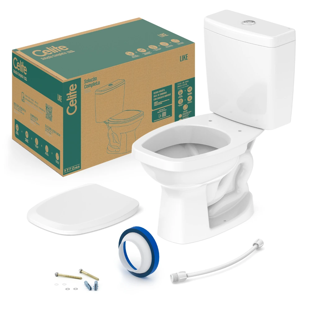 Kit Inodoro c/mochila y Tapa LIKE Blanco