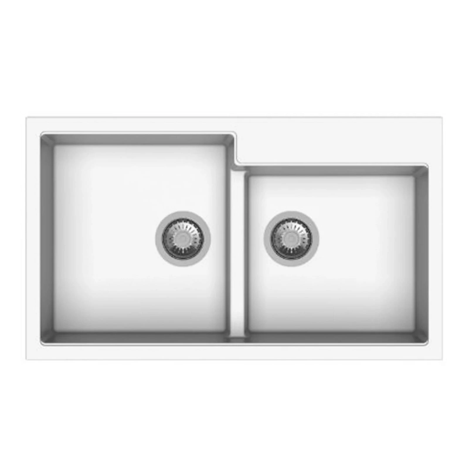 Pileta Doble Linea Cuarzo- QD-SNOVA 86x50x20 cm