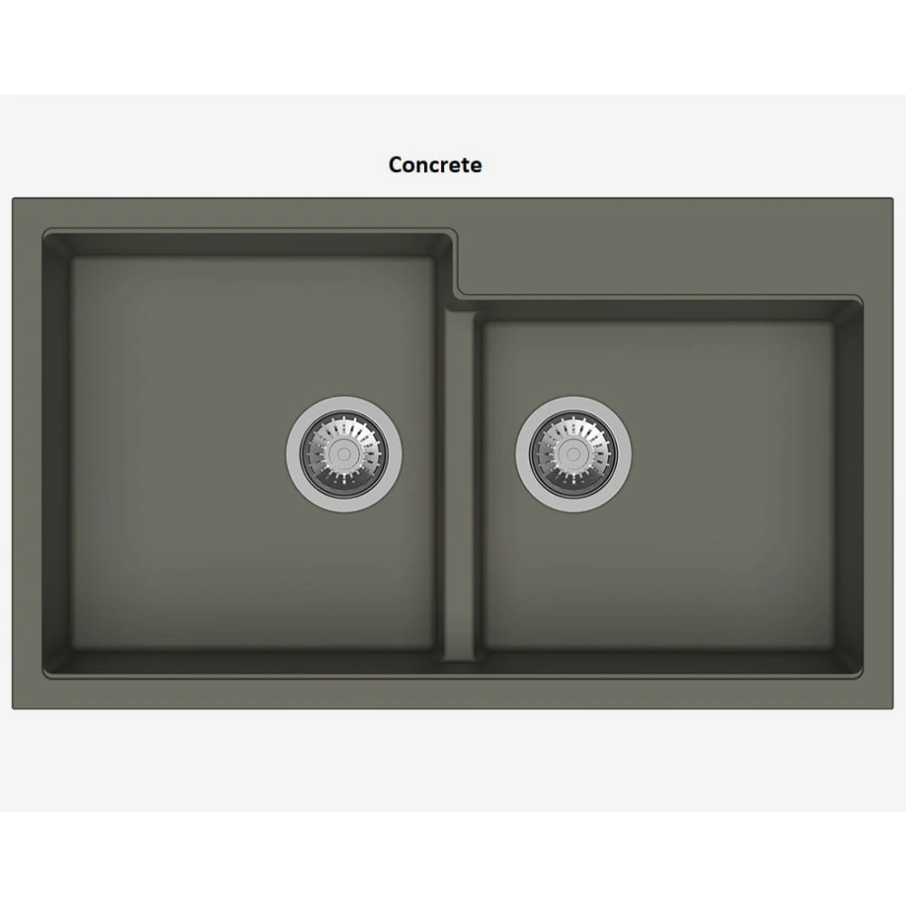 Pileta Doble Linea Cuarzo- QD-CONCRETE 86x50x20 cm
