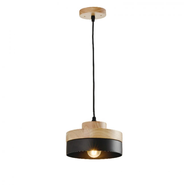 Colgante cilíndrico chato metal negro