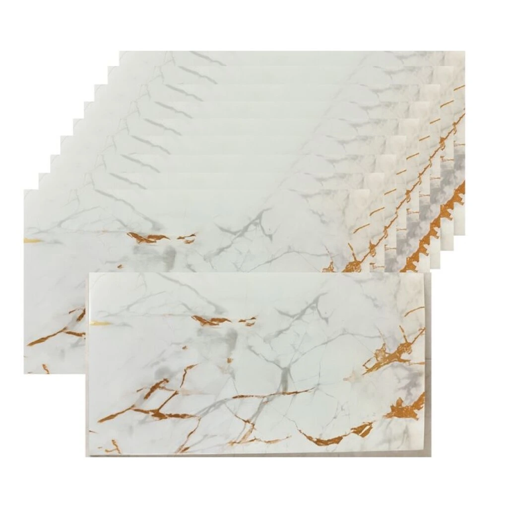 REVESTIMIENTO ADHESIVO PLACA 60 X 30 CM - BLANCO/DORADO XBM-48 X 10
