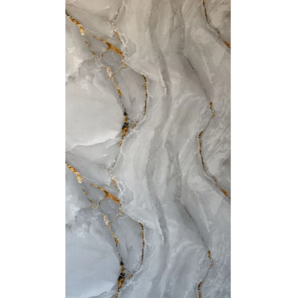 PLACA 1.22 X 2.44 MT SIMIL MARMOL - GRIS CON DORADO