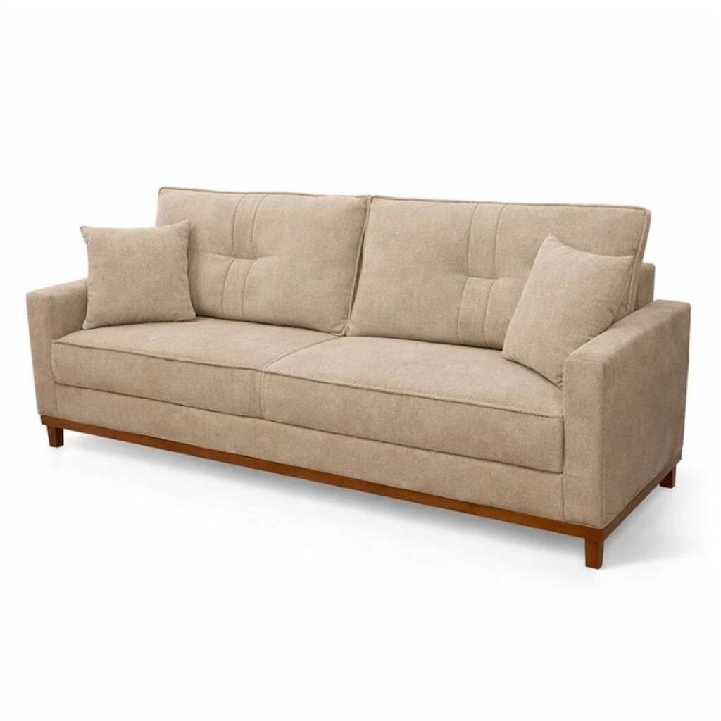SOFA 3 CUERPOS MALIBU - BOUCLE LISO MARRON CLARO