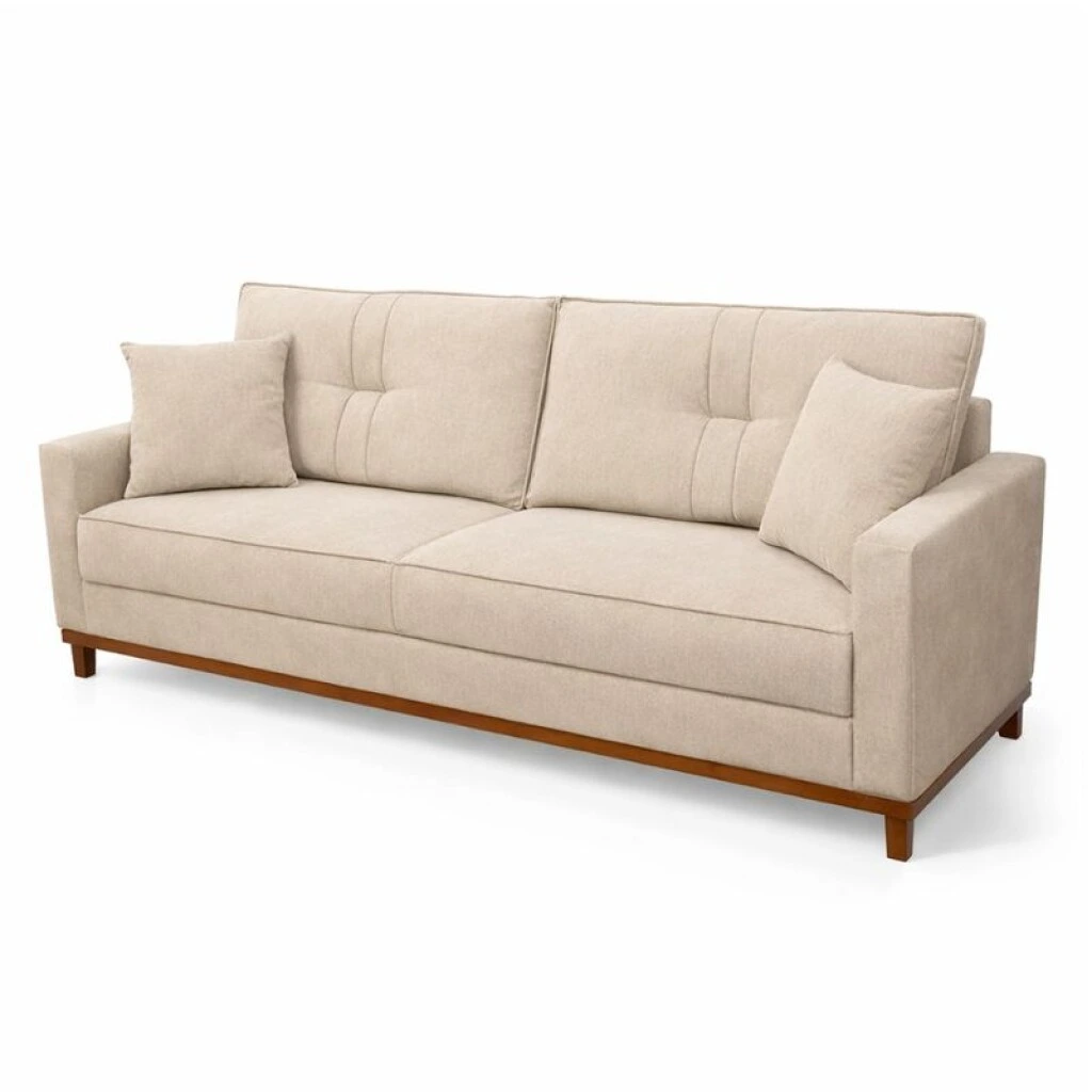 SOFA 3 CUERPOS MALIBU - BOUCLE LISO BEIGE