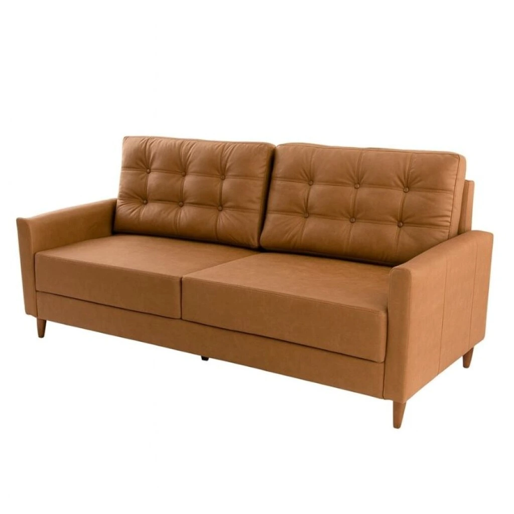 SOFA BROOKLYN 3 CUERPOS - PU LISO CARAMELO