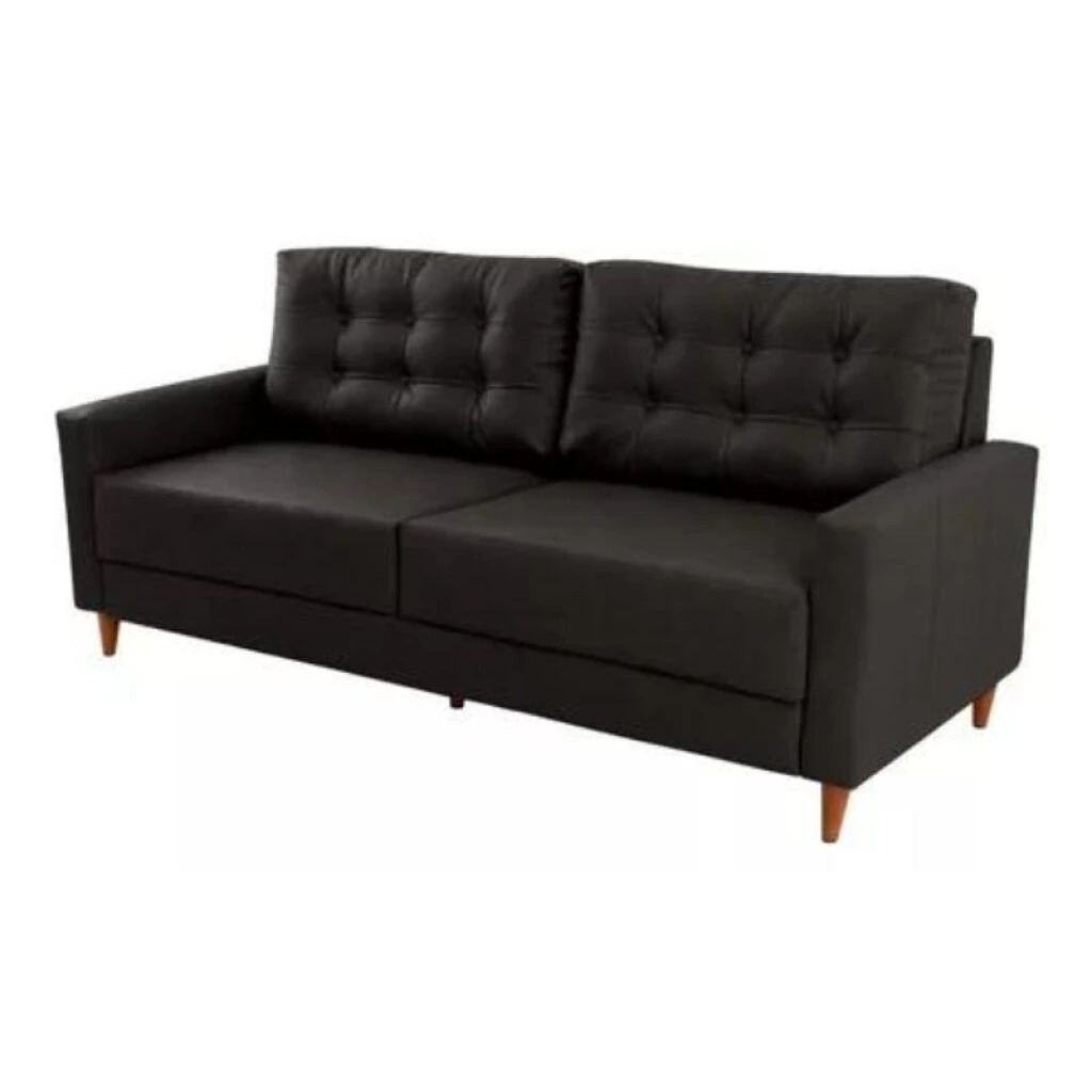 SOFA BROOKLYN 3 CUERPOS - PU LISO NEGRO