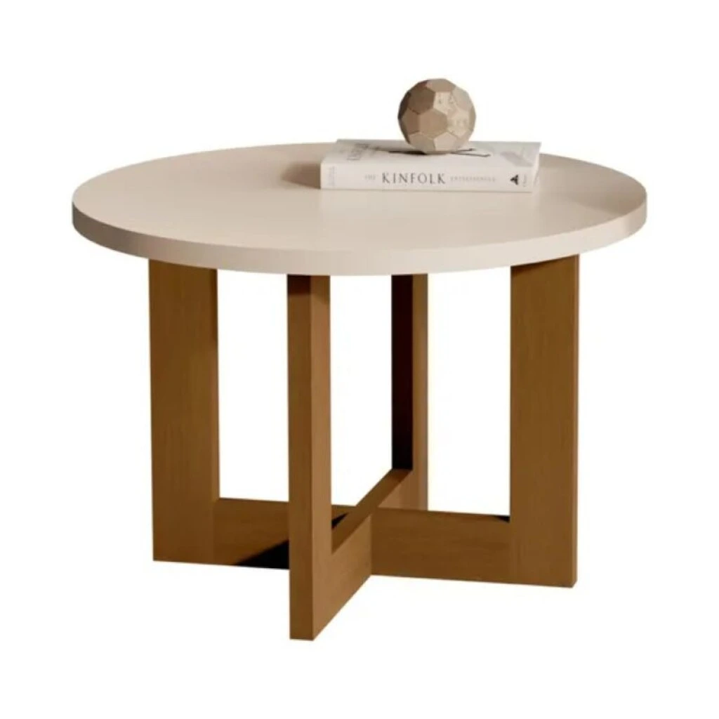 MESA DE CENTRO LUXO - OFF WHITE/NATURAL