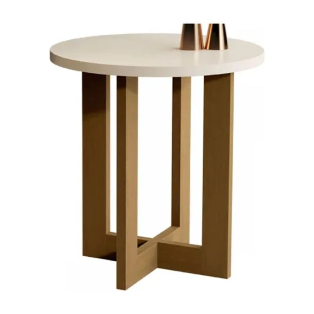 MESA AUXILIAR LUXO - OFF WHITE/NATURAL