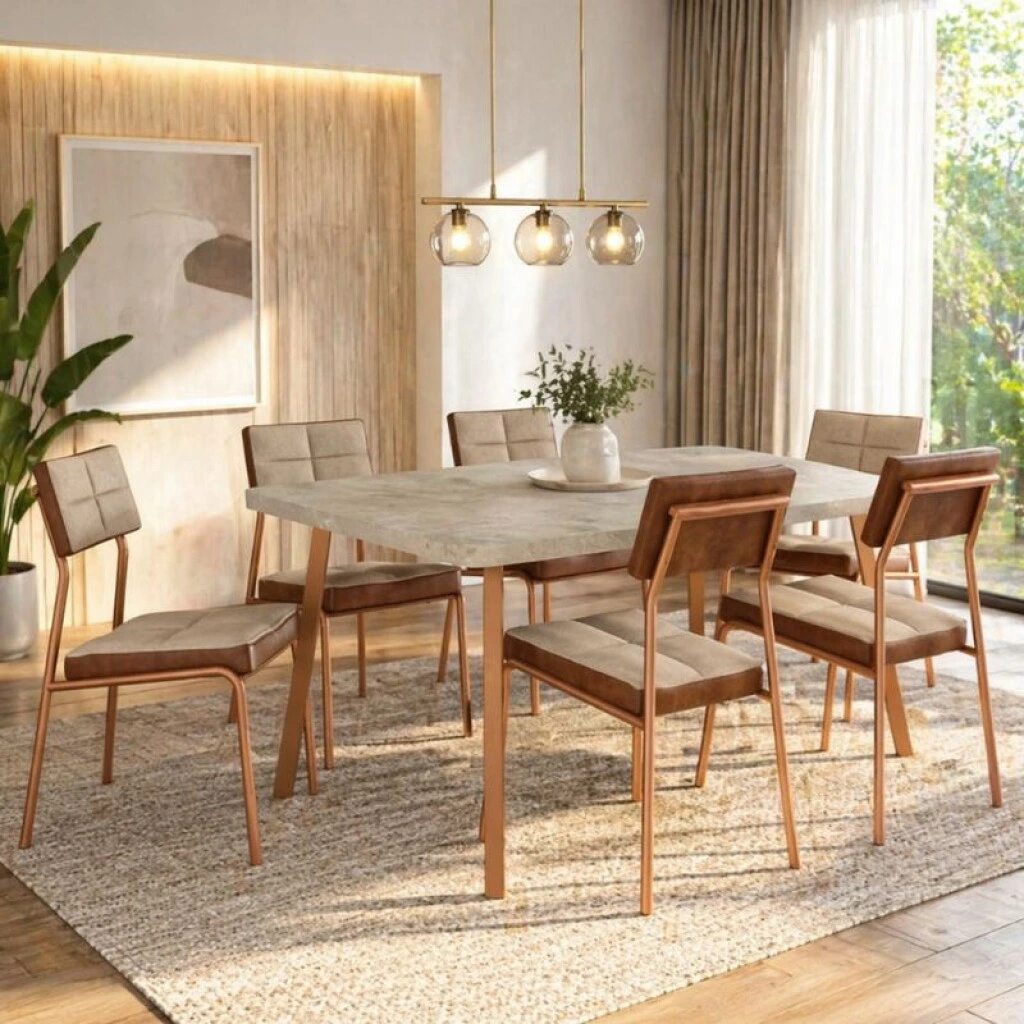 JUEGO DE COMEDOR MESA + 6 SILLAS - PETRA