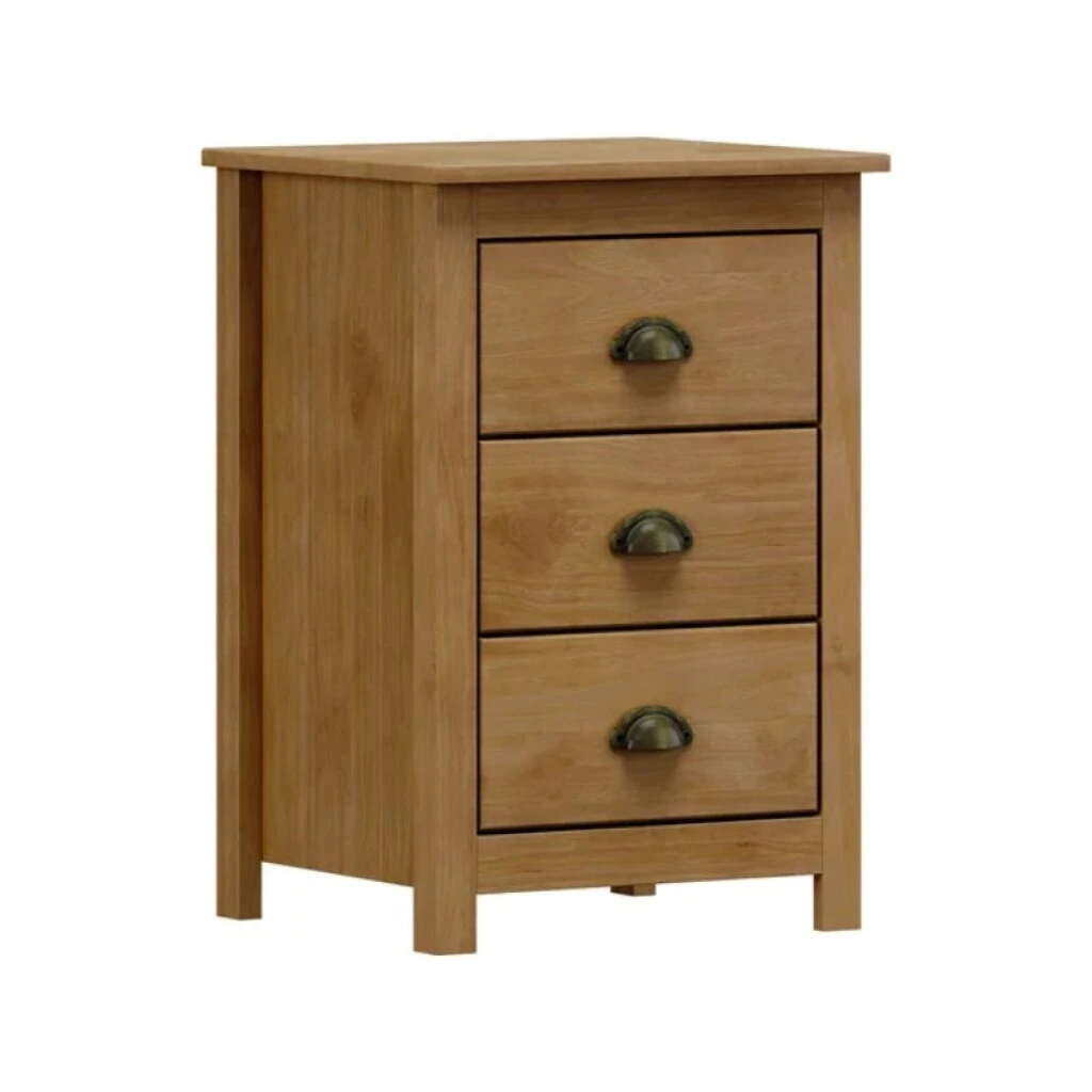 MESA DE LUZ TOPAZIO 3 CAJONES MADERA MACIZA - FREIJO