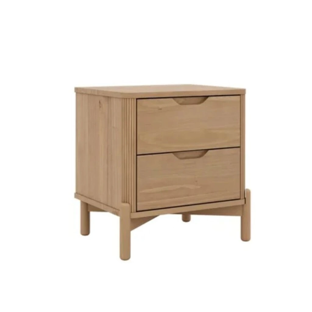 MESA DE LUZ 2 CAJONES MADERA MACIZA - NEST