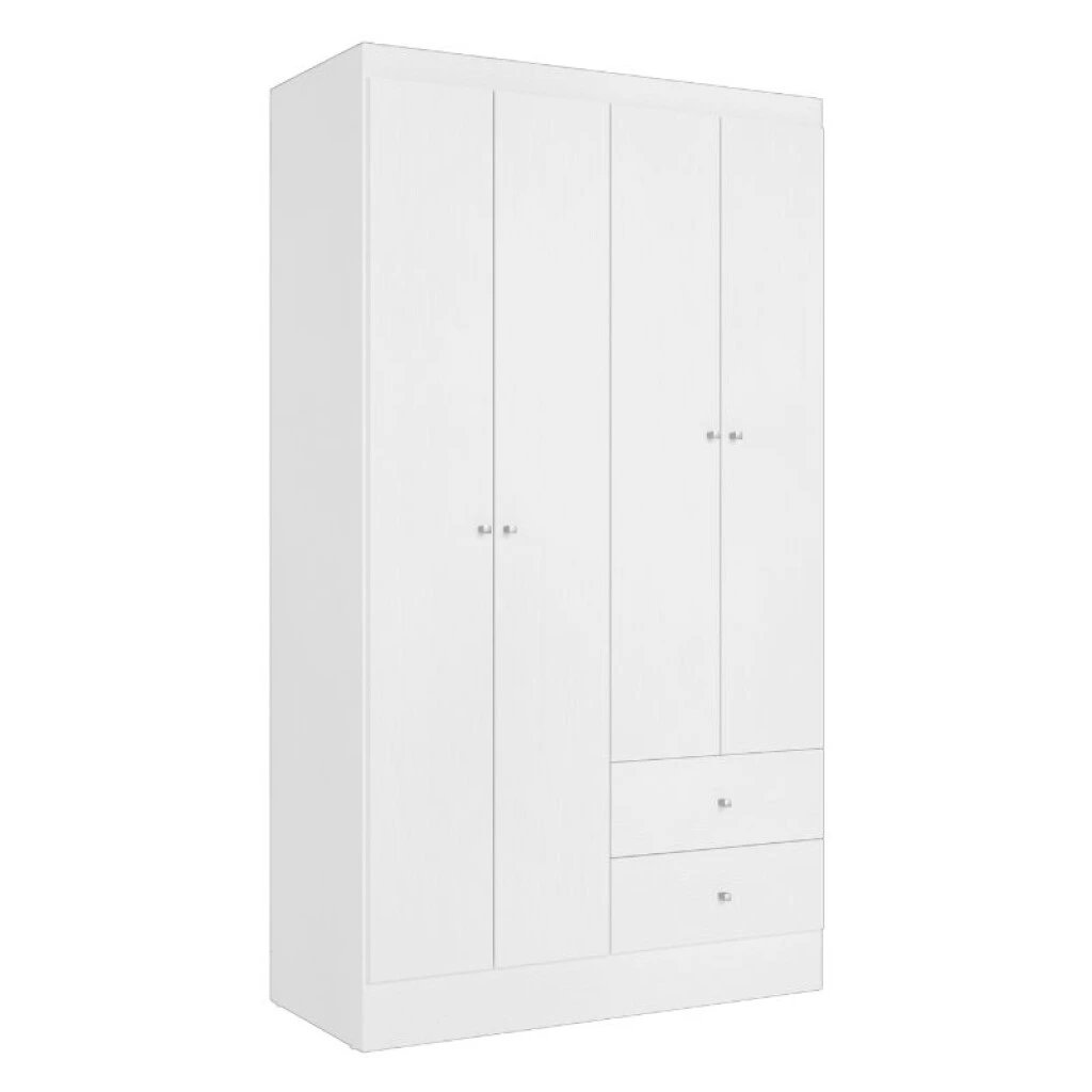 ROPERO 4 PUERTAS 2 CAJONES REVERSIBLE - ROSA/BLANCO