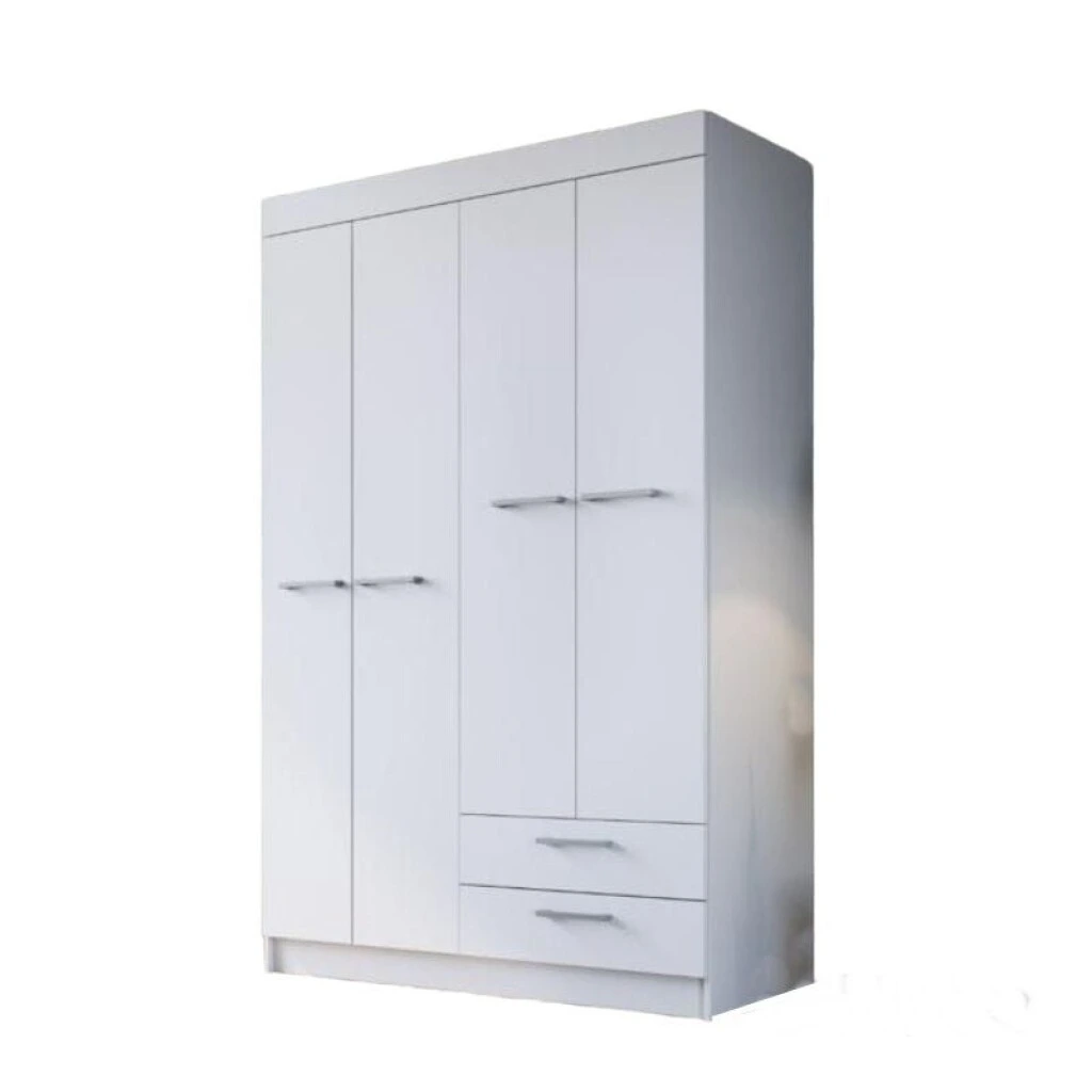 ROPERO 4 PUERTAS 2 CAJONES - BLANCO