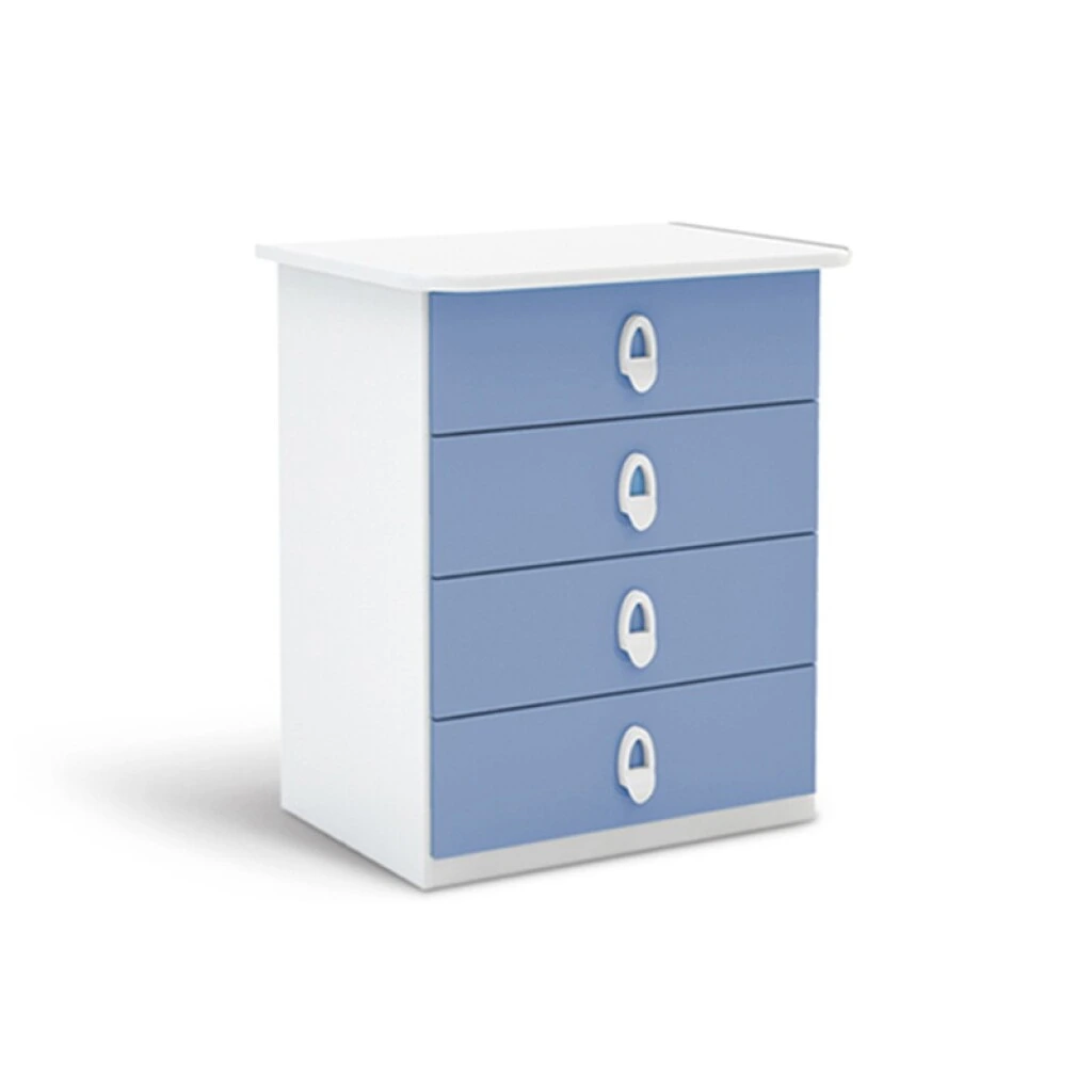 COMODA INFANTIL 4 CAJONES - BLANCO/AZUL