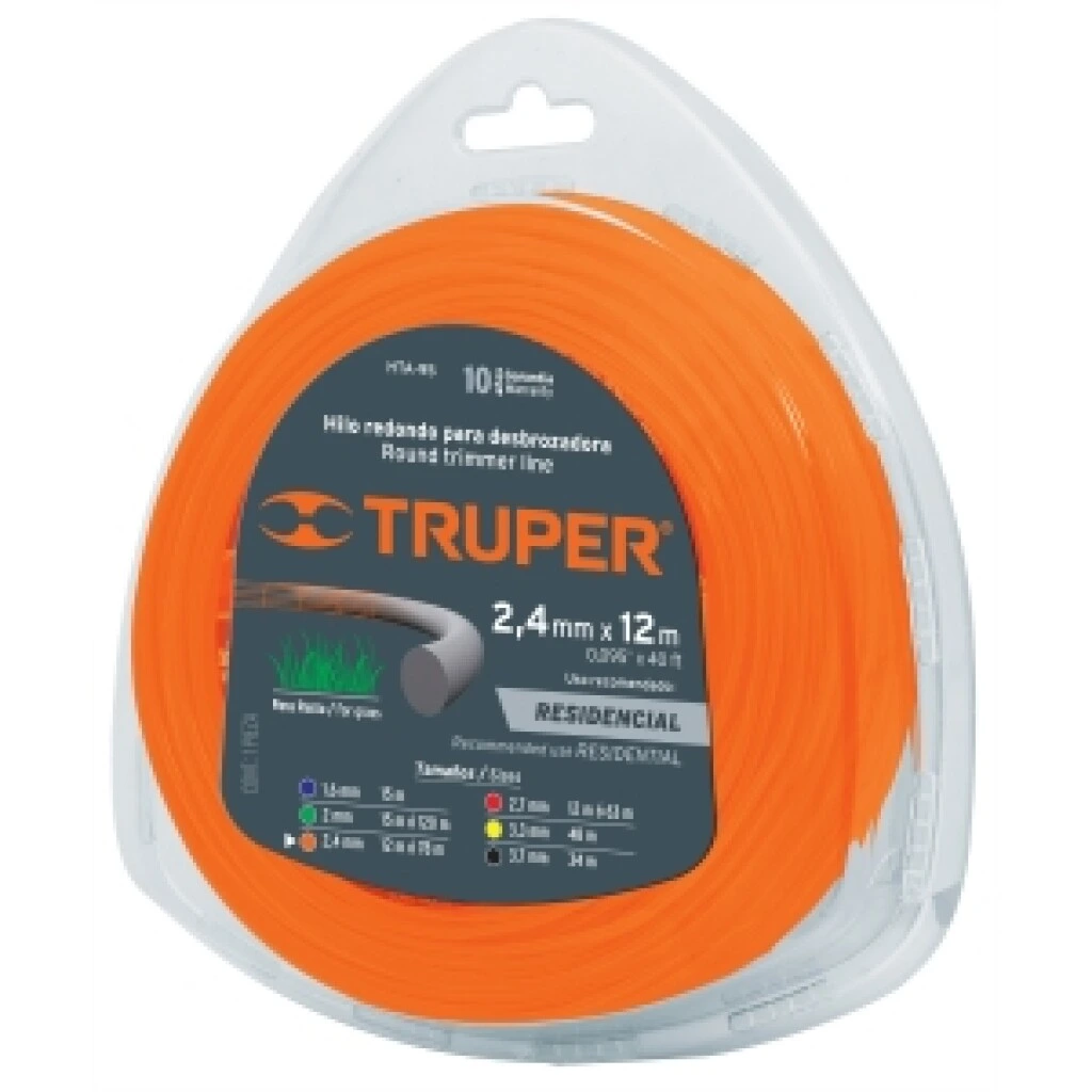 Tanza Para Bordeadora Azul 12mt 2.4mm Truper