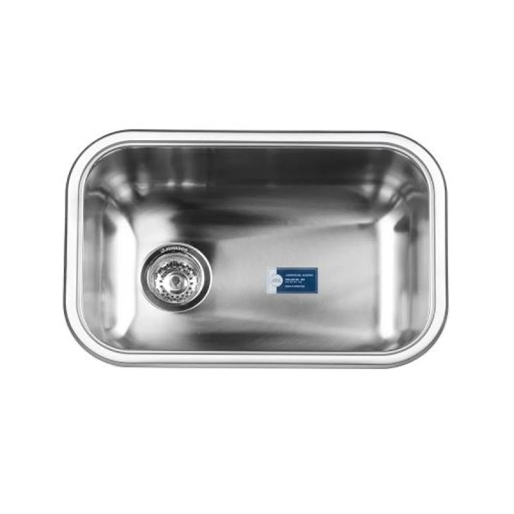 PILETA SIMPLE LARGA DE ACERO JOHNSON 52 x 32 x 13 CON VALVULA