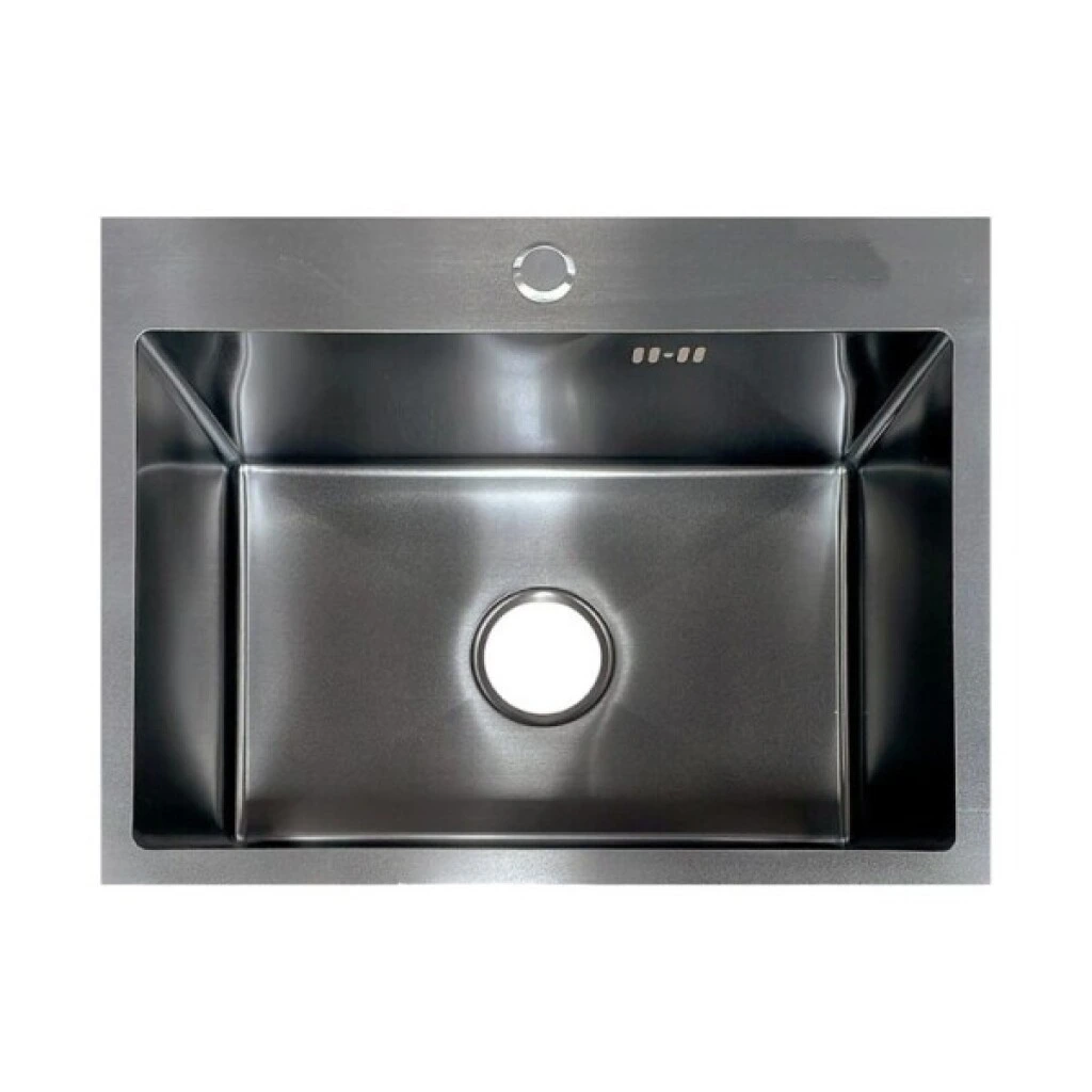 PILETA SIMPLE DE SOBREPONER 55 X 45 X 22 + ACCESORIOS - NEGRA